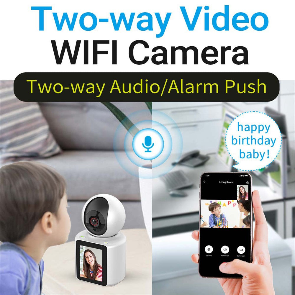 3MP Home Security Camera HD Pan Tilt Pet Baby Monitor Night Vision Two-Way Audio Function (Without Memory Card)