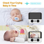 C5X 4,3-tommers IPS-skærm babyalarm med 2-vejs lyd, 355-graders rotation og HD-videokamera til babyovervågning