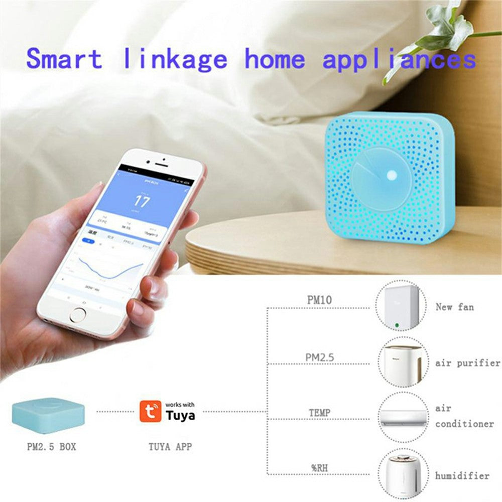 Tuya WiFi Smart PM2.5 Air Quality Monitor Box Multi-Function Temperature Humidity Meter
