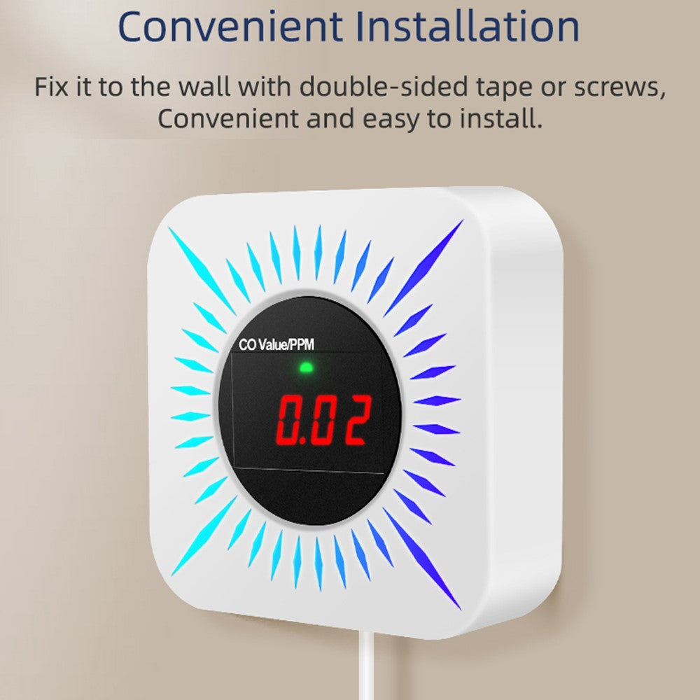 Tuya Smart WiFi Gas and Carbon Monoxide Detector 80dB Alarm CO Level Sensor