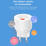 Zigbee Smart Gas Detector Real-Time Monitoring App Control 70dB Alarm Natural Gas Leak Sensor