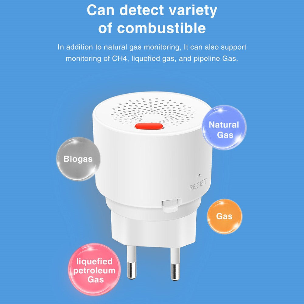 Zigbee Smart Gas Detector Real-Time Monitoring App Control 70dB Alarm Natural Gas Leak Sensor