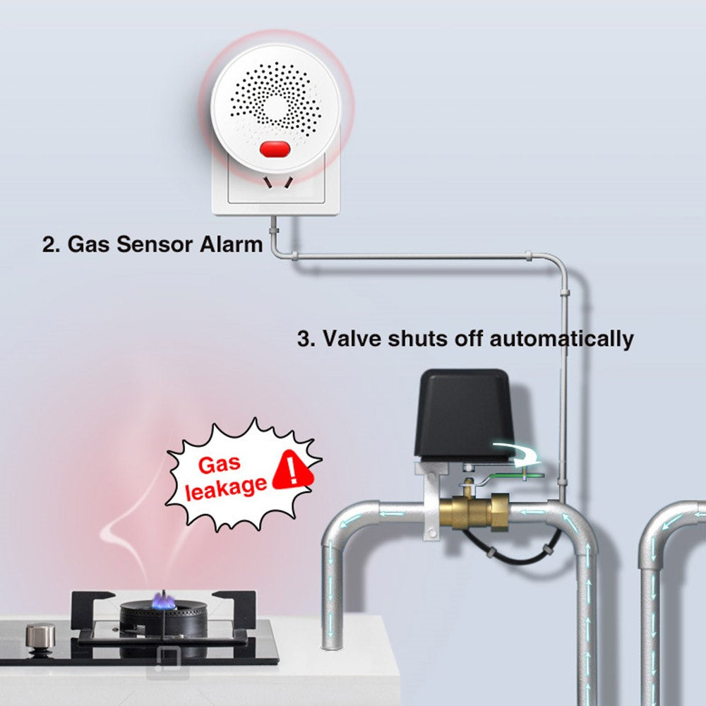 Zigbee Smart Gas Detector Real-Time Monitoring App Control 70dB Alarm Natural Gas Leak Sensor