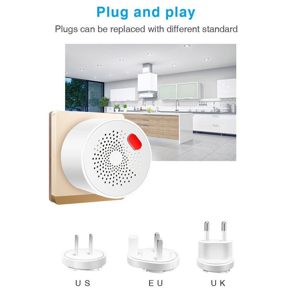 Tuya Smart WiFi + Bluetooth-compatible Dual Mode Gas Detector 70dB Natural Gas Leak Alarm