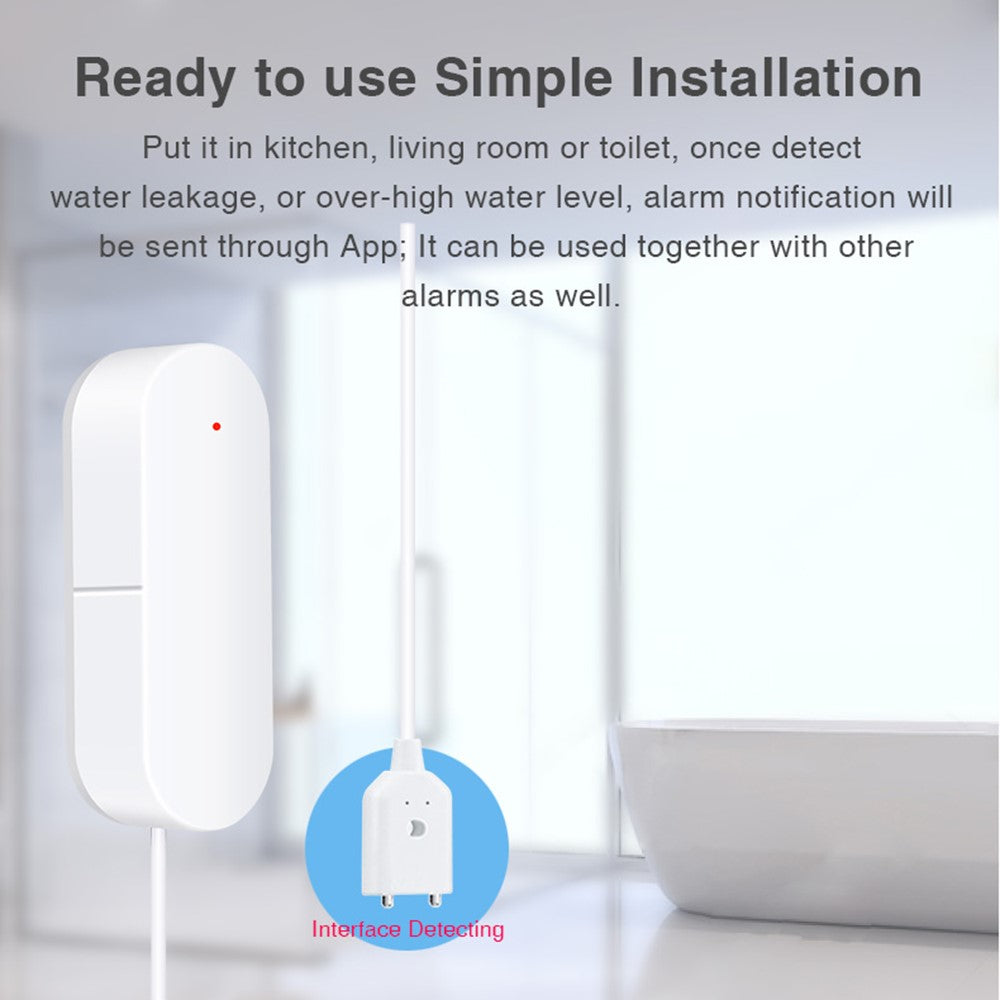 Smart Water Leak Detector Wifi+Bluetooth-compatible Dual Mode Leak Alarm Support Voice Assistant