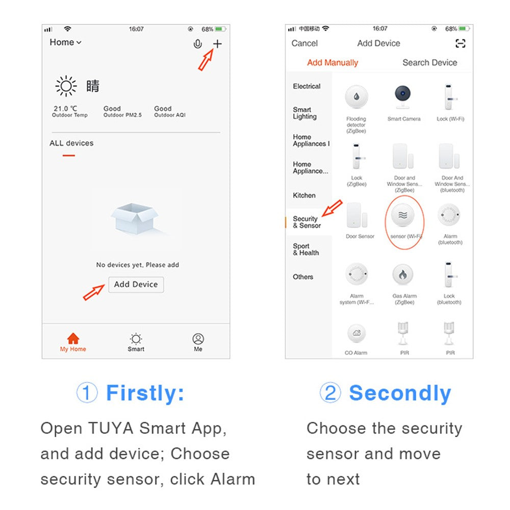 Smart Water Leak Detector Wifi+Bluetooth-compatible Dual Mode Leak Alarm Support Voice Assistant