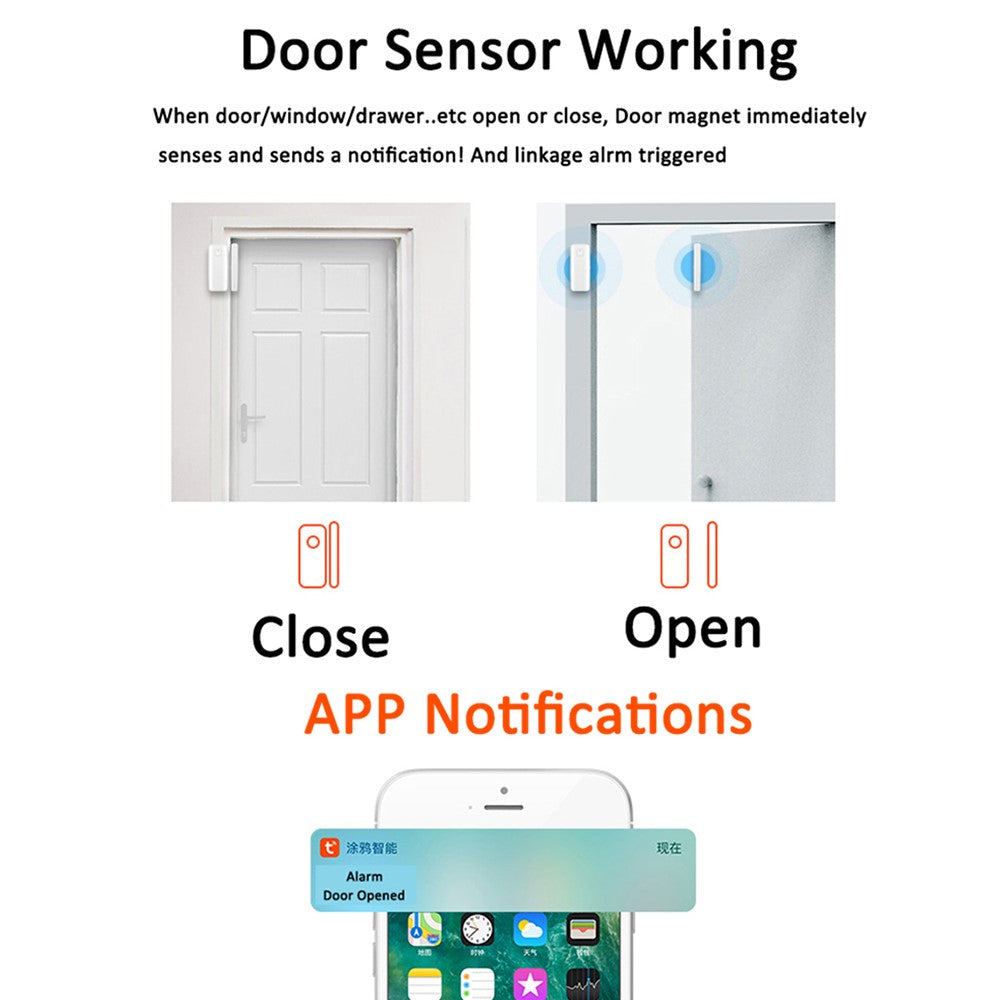 Tuya Smart Zigbee Vibration Sensor Door Magnetic Two-In-One Smart Home Vibration Sensor