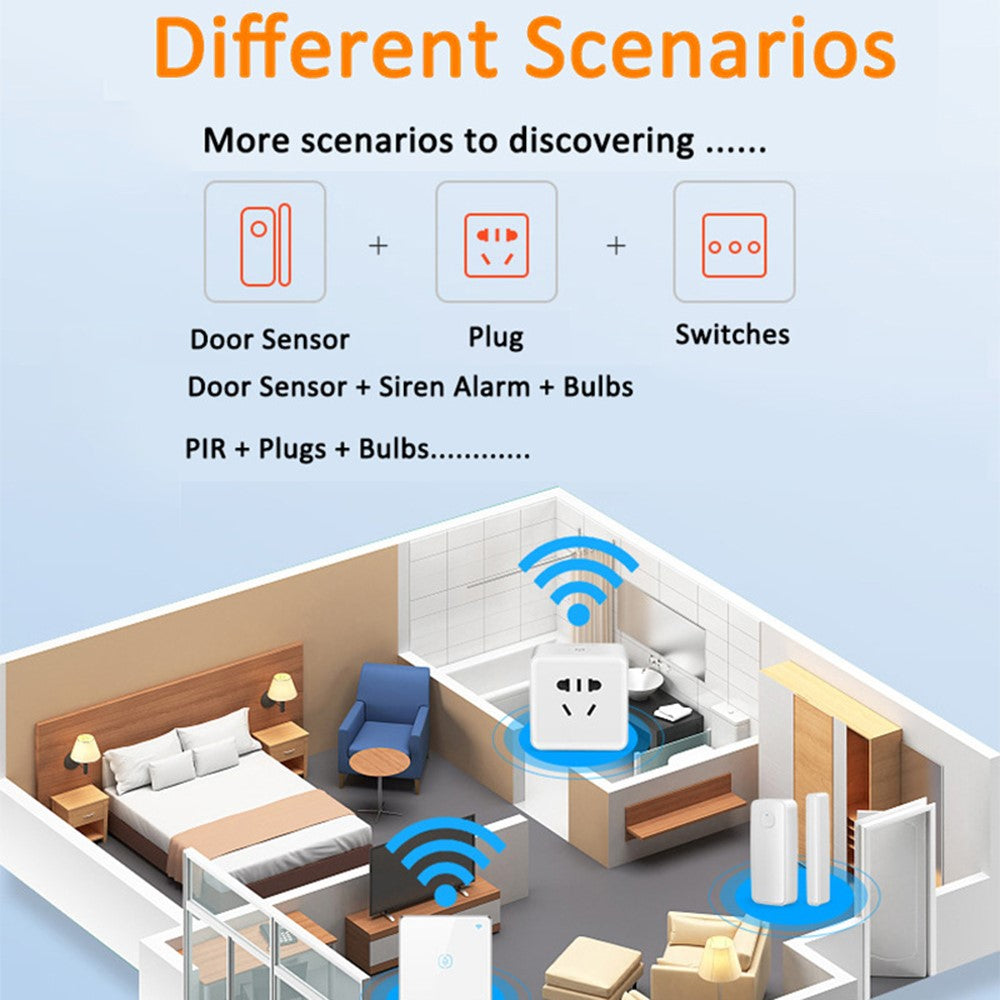 Tuya Smart Zigbee Vibration Sensor Door Magnetic Two-In-One Smart Home Vibration Sensor