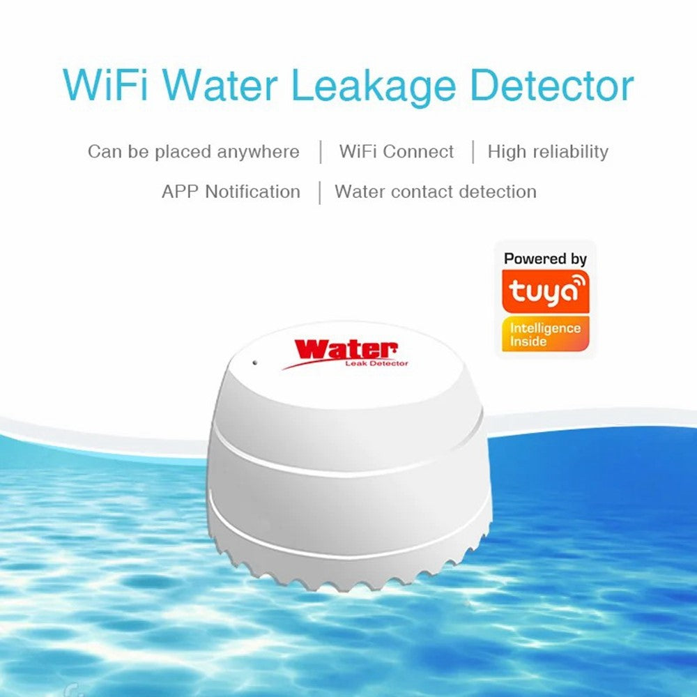 Tuya WiFi Water Leak Detector Flood Sensor Remote Monitoring Flood Alert Overflow Security Alarm