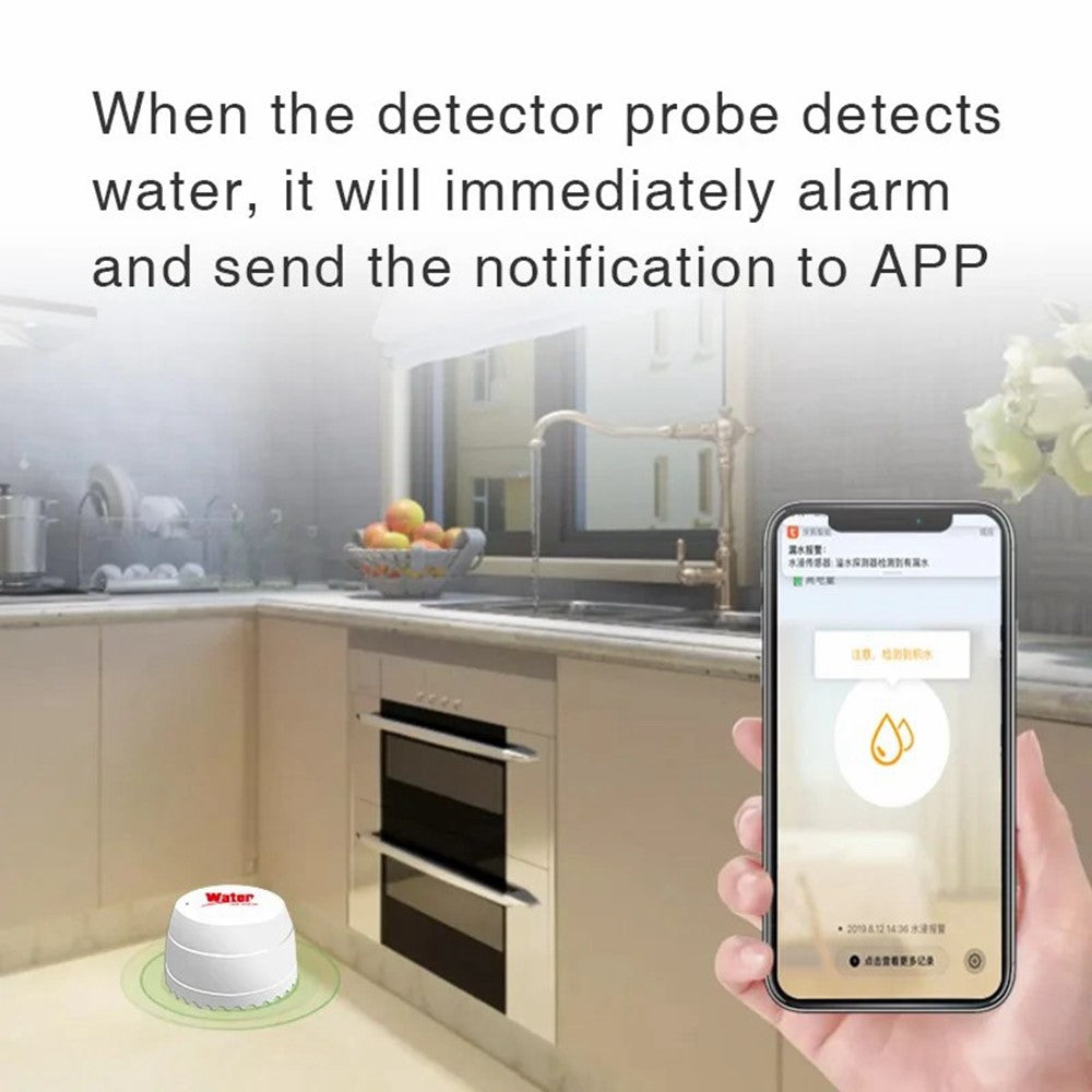 Tuya WiFi Water Leak Detector Flood Sensor Remote Monitoring Flood Alert Overflow Security Alarm