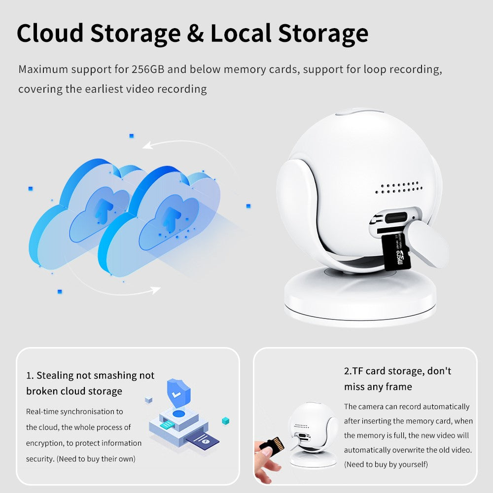 A5 Night Vision Motion Detection Camera 1080P HD 170 Degree Wide Angle Smart WiFi Camera