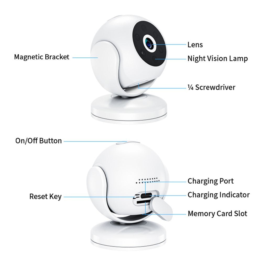 A5 Night Vision Motion Detection Camera 1080P HD 170 Degree Wide Angle Smart WiFi Camera