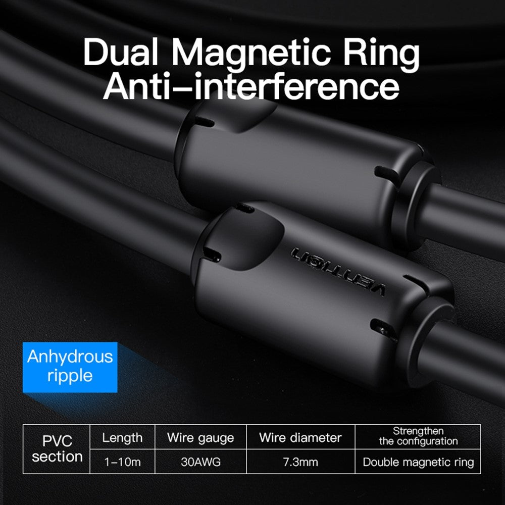 VENTION EACBH 2m 24+5 DVI till VGA-kabel 1080P 60Hz Hane till Hane Förgylld Adapterkabel