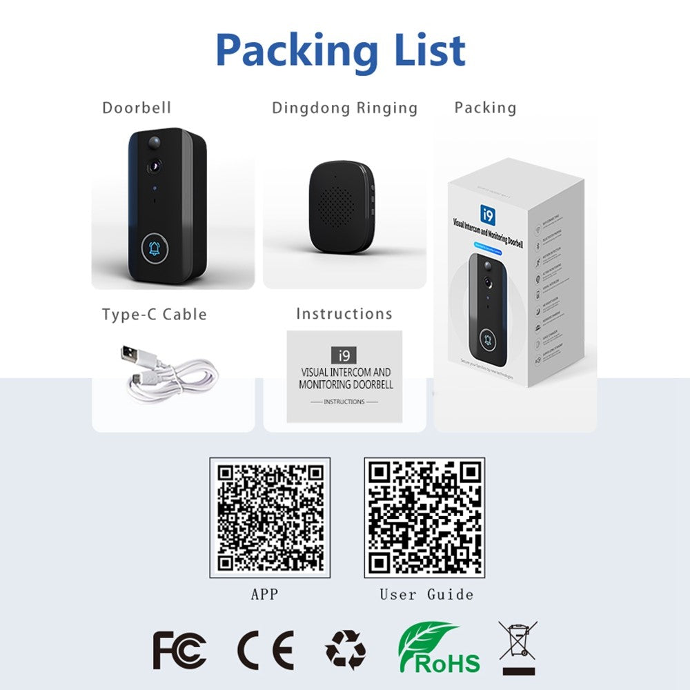 I9 VGA Network Smart Doorbell Phone APP Two-Way Voice Motion Sensor Smart Door Bell