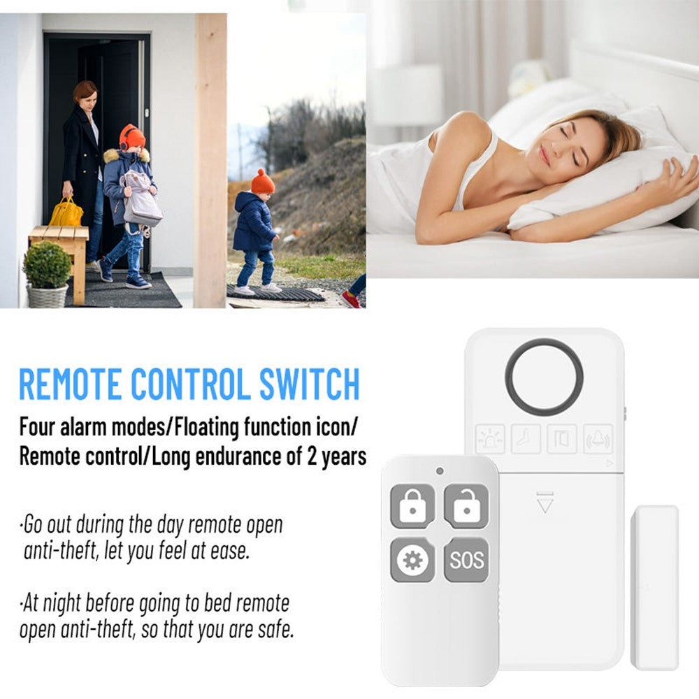 DR100 Security Alarm Remote Control Magnetic Sensor 130dB Home Anti-Theft System Wireless Protection Device