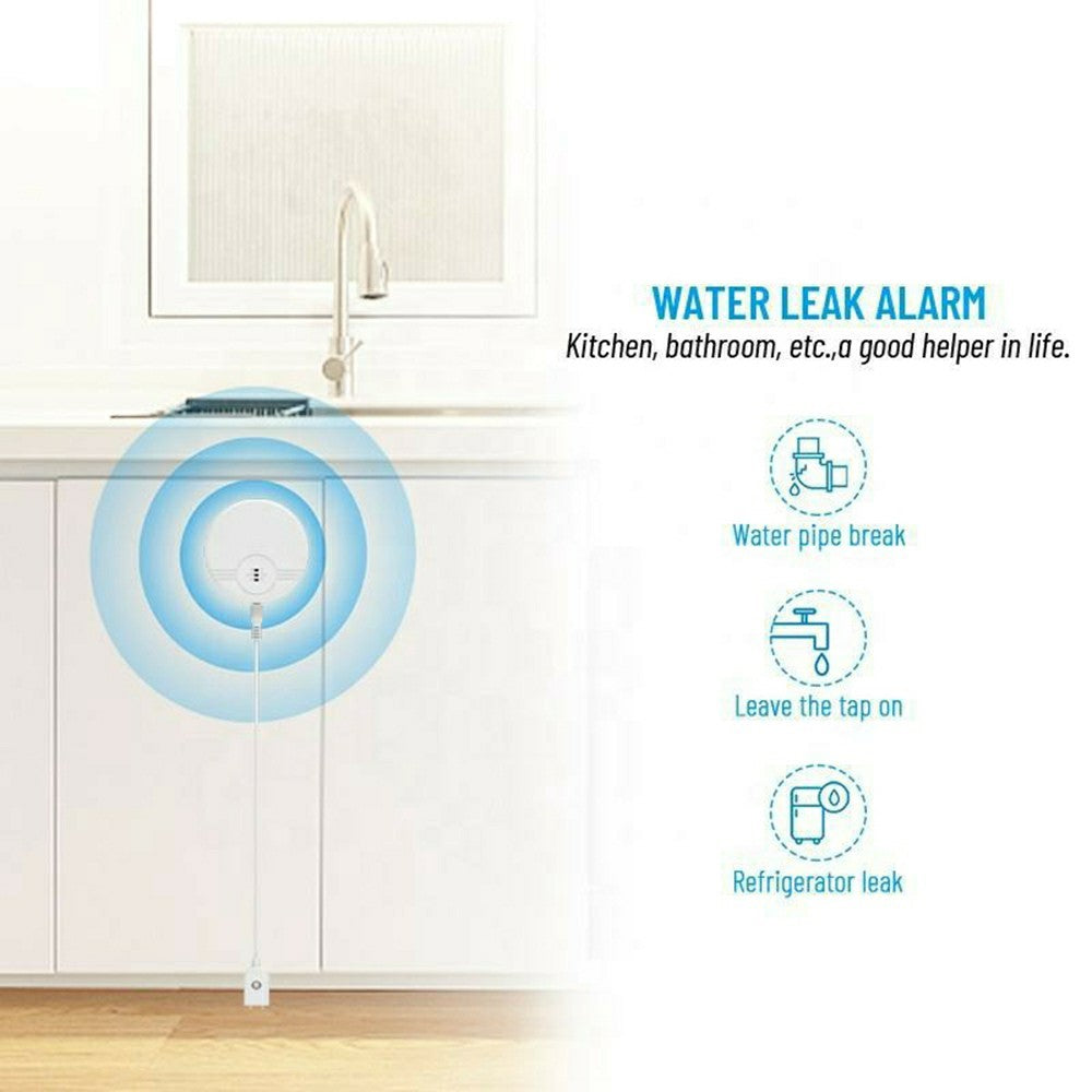 W100 Water Leak Detector 130dB Sensor Alarm Dual Modes Water Leakage Detection Device