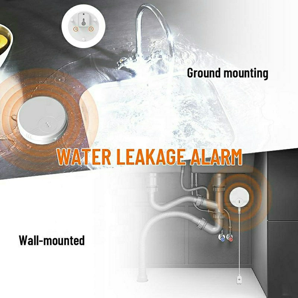 W100 Water Leak Detector 130dB Sensor Alarm Dual Modes Water Leakage Detection Device