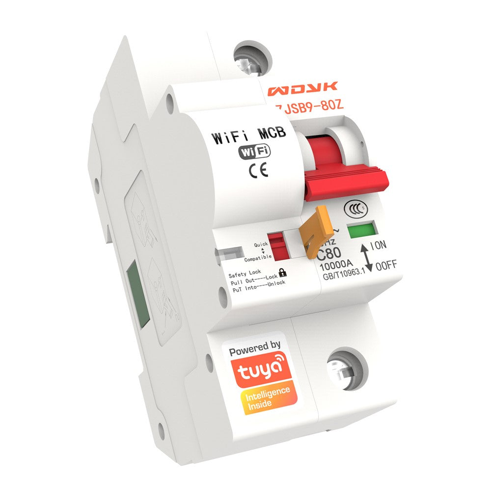 1P 125A Tuya Smart Home WiFi Circuit Breaker Remote Control Cloud-Managed Intelligent Switch