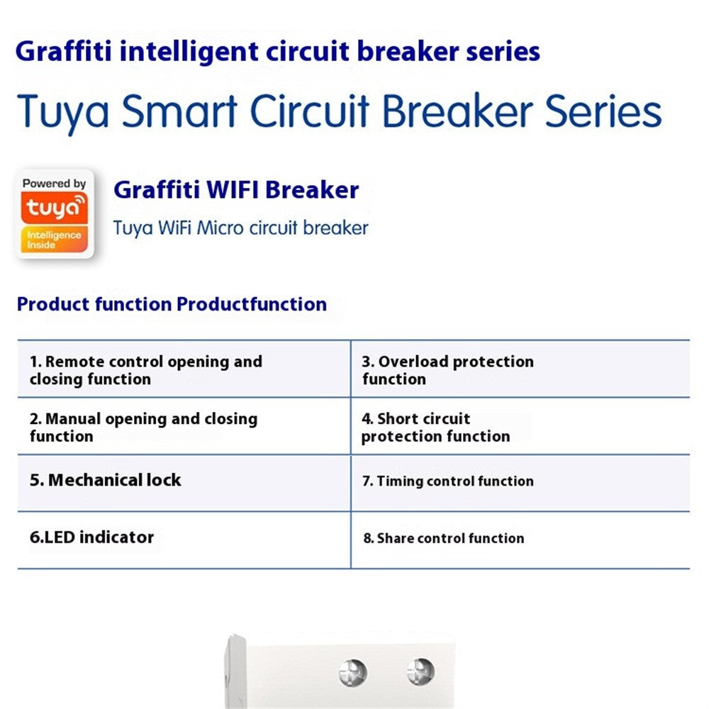 WDYK 10A - 80A 3P Tuya Smart WiFi Circuit Breaker Remote Control Intelligent Switch for Smart Home Automation