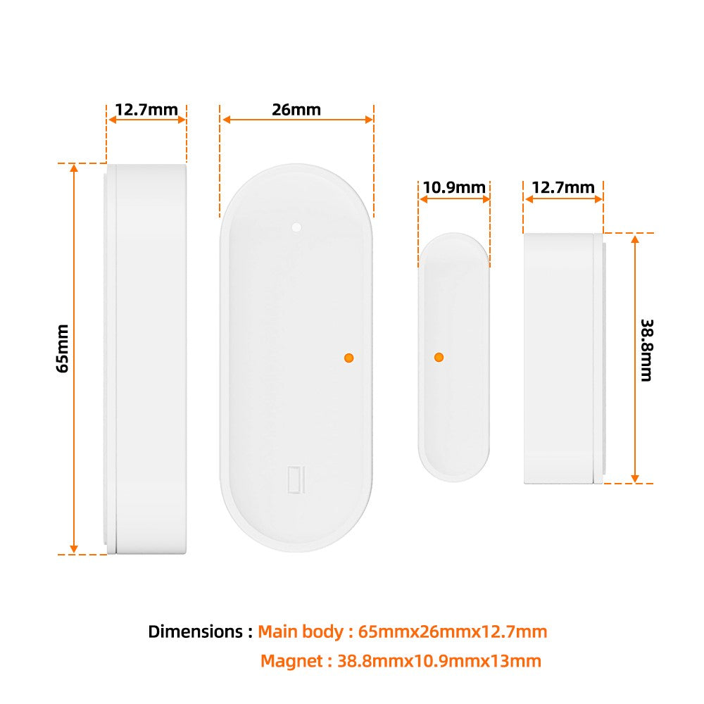 ZDS16 Smart Home Security Zigbee Door Window Magnetic Sensor APP Notification Alarm Device