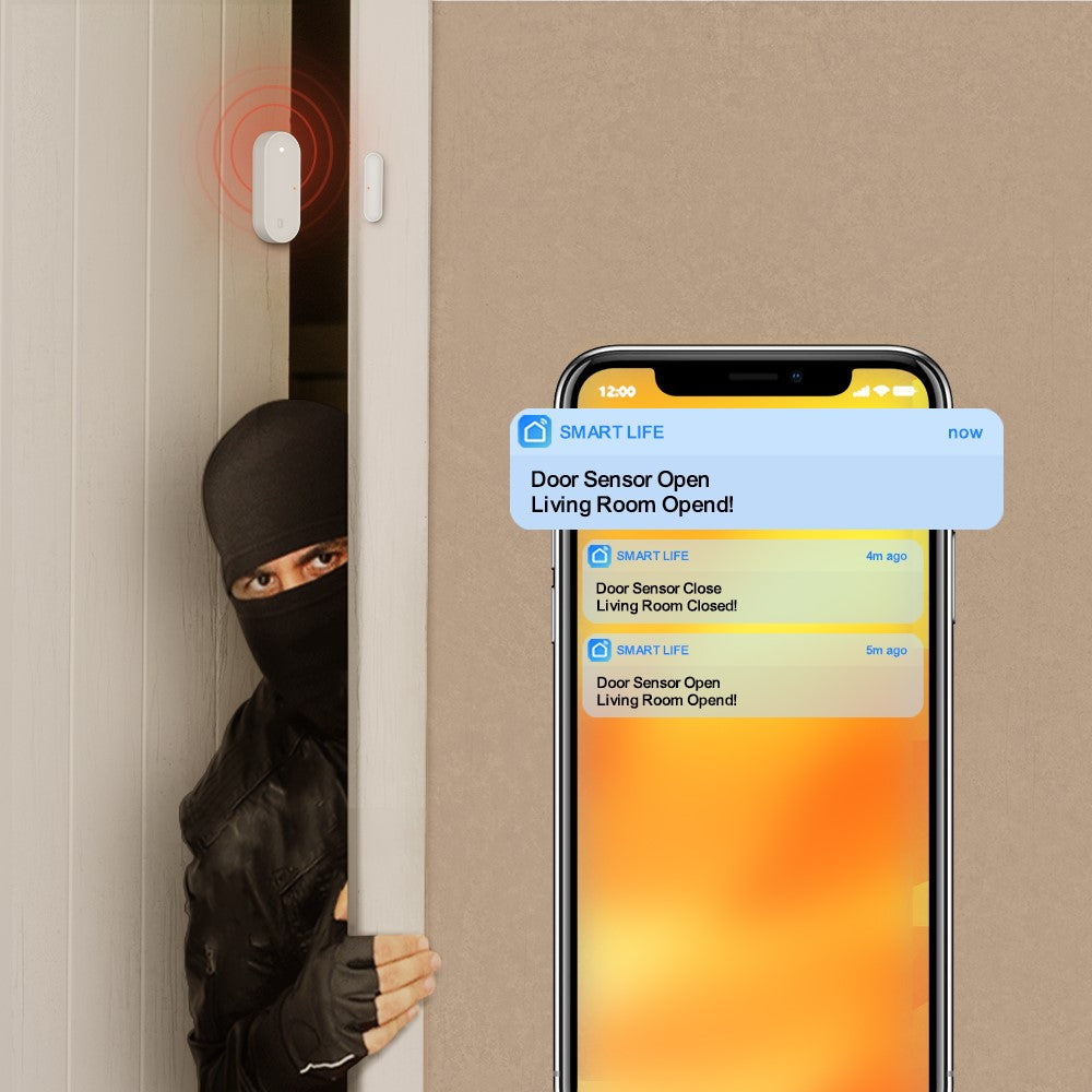 ZDS16 Smart Home Security Zigbee Door Window Magnetic Sensor APP Notification Alarm Device