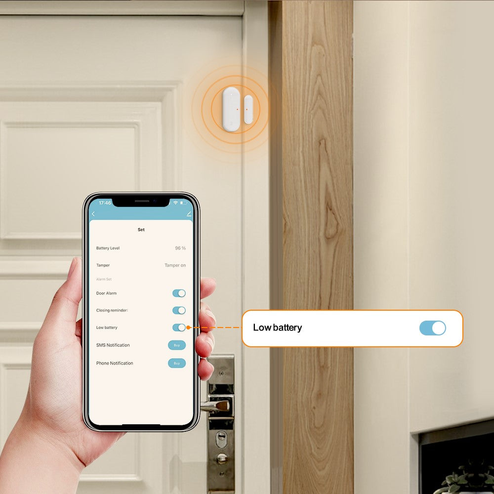 ZDS16 Smart Home Security Zigbee Door Window Magnetic Sensor APP Notification Alarm Device