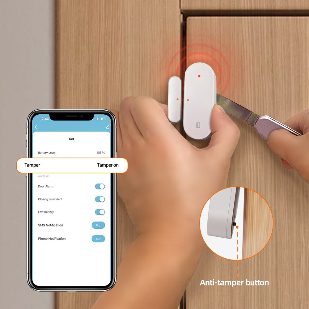 ZDS16 Smart Home Security Zigbee Door Window Magnetic Sensor APP Notification Alarm Device