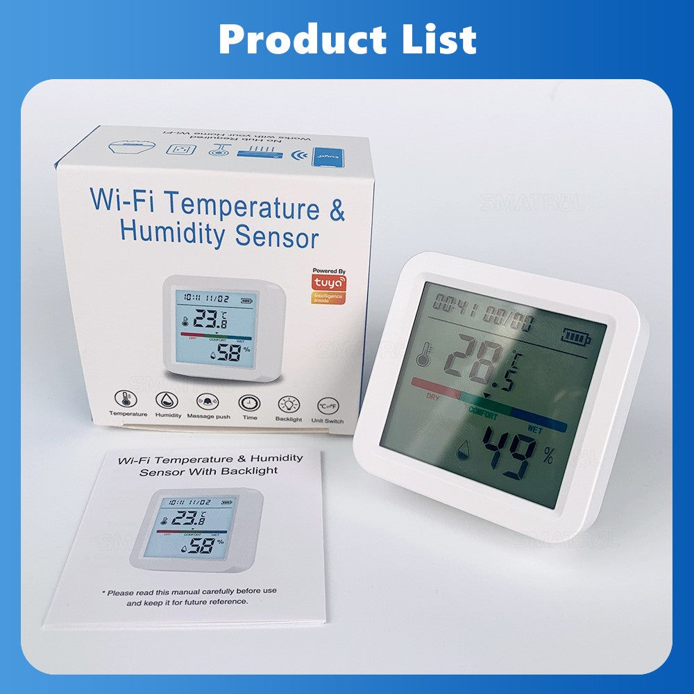 WSD017 Tuya Zigbee Smart Temperature Humidity Detector Real Time Monitoring Wireless Sensor