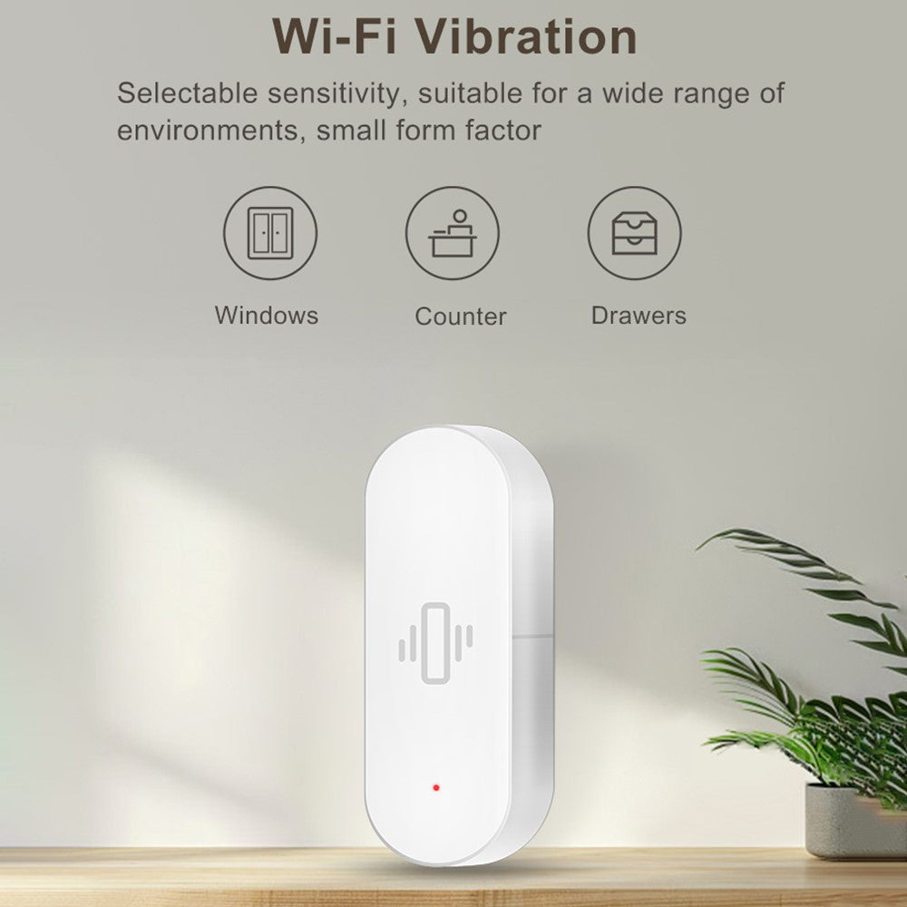 Tuya Smart WiFi Vibration Sensor Detection Smart Life APP Notification Real Time Motion Shock Alarm (No Battery)