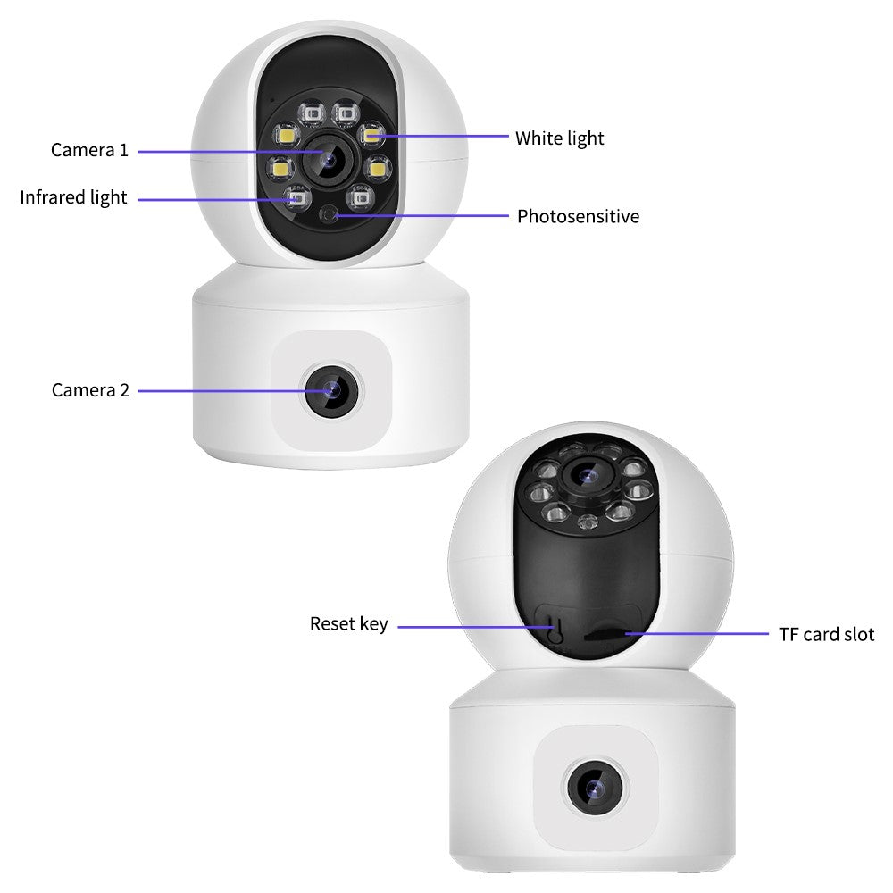 K22 Dual Lens 1080P HD Human Detection Camera Two Way Audio Home Security Night Vision WiFi Webcam
