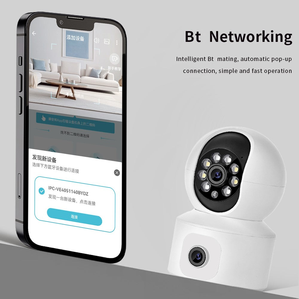 K22 Dual Lens 1080P HD Human Detection Camera Two Way Audio Home Security Night Vision WiFi Webcam
