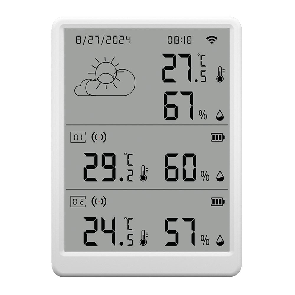 SMATRUL WSD023 WiFi RF Temperature Humidity Sensor LED Display Remote Control Smart APP Alarm Detector