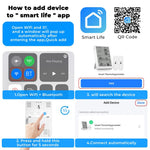 SMATRUL WSD023 WiFi RF Temperature Humidity Sensor LED Display Remote Control Smart APP Alarm Detector
