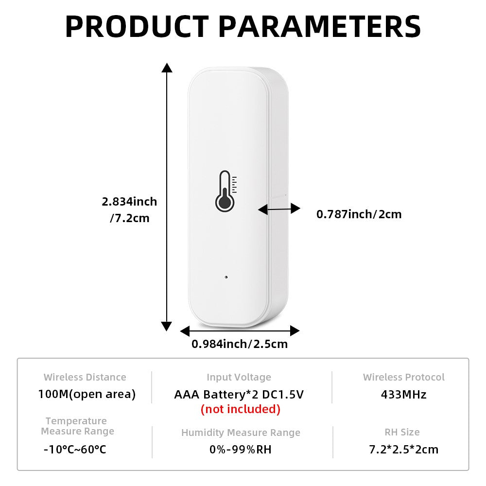 SMATRUL WSD023 WiFi RF Temperature Humidity Sensor LED Display Remote Control Smart APP Alarm Detector