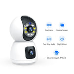 P221B Dual Lens Indoor Security Camera 2MP Two Way Audio 5X Digital Zoom Remote Monitoring Camera