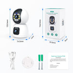 P221B Dual Lens Indoor Security Camera 2MP Two Way Audio 5X Digital Zoom Remote Monitoring Camera