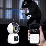 P221B Dual Lens Indoor Security Camera 2MP Two Way Audio 5X Digital Zoom Remote Monitoring Camera
