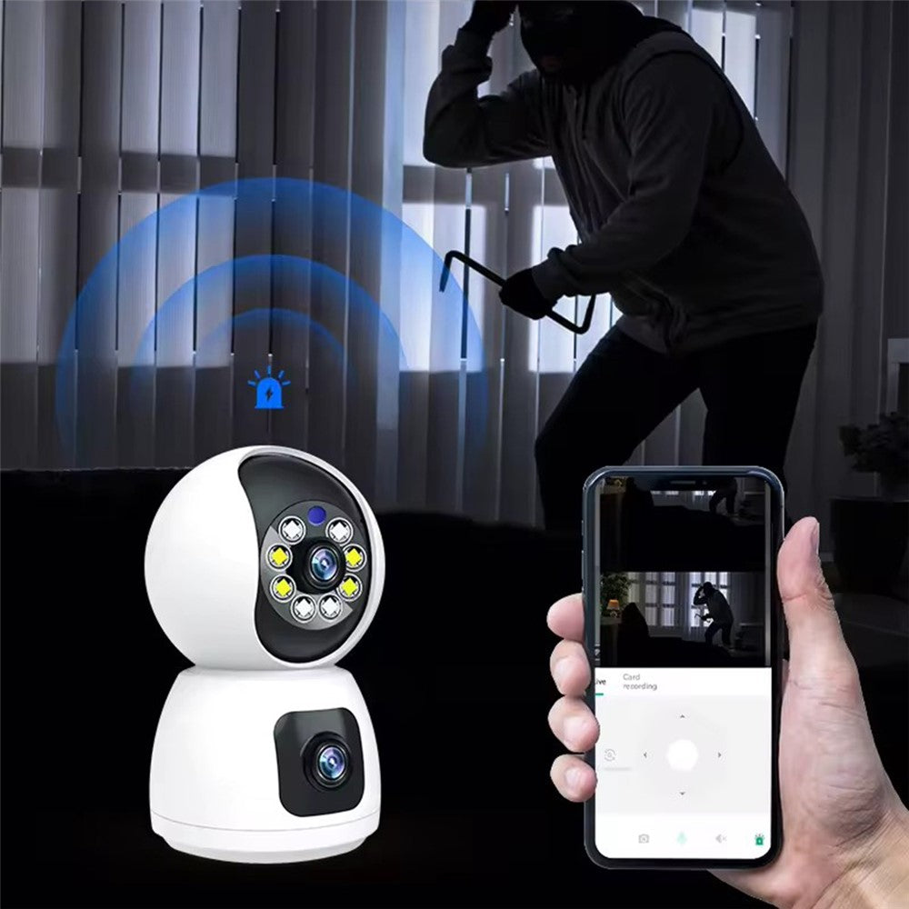 P221B Dual Lens Indoor Security Camera 2MP Two Way Audio 5X Digital Zoom Remote Monitoring Camera