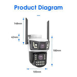V421A WiFi Outdoor Security Camera Full Color Night Vision 360 Degree Panoramic Monitor Cam