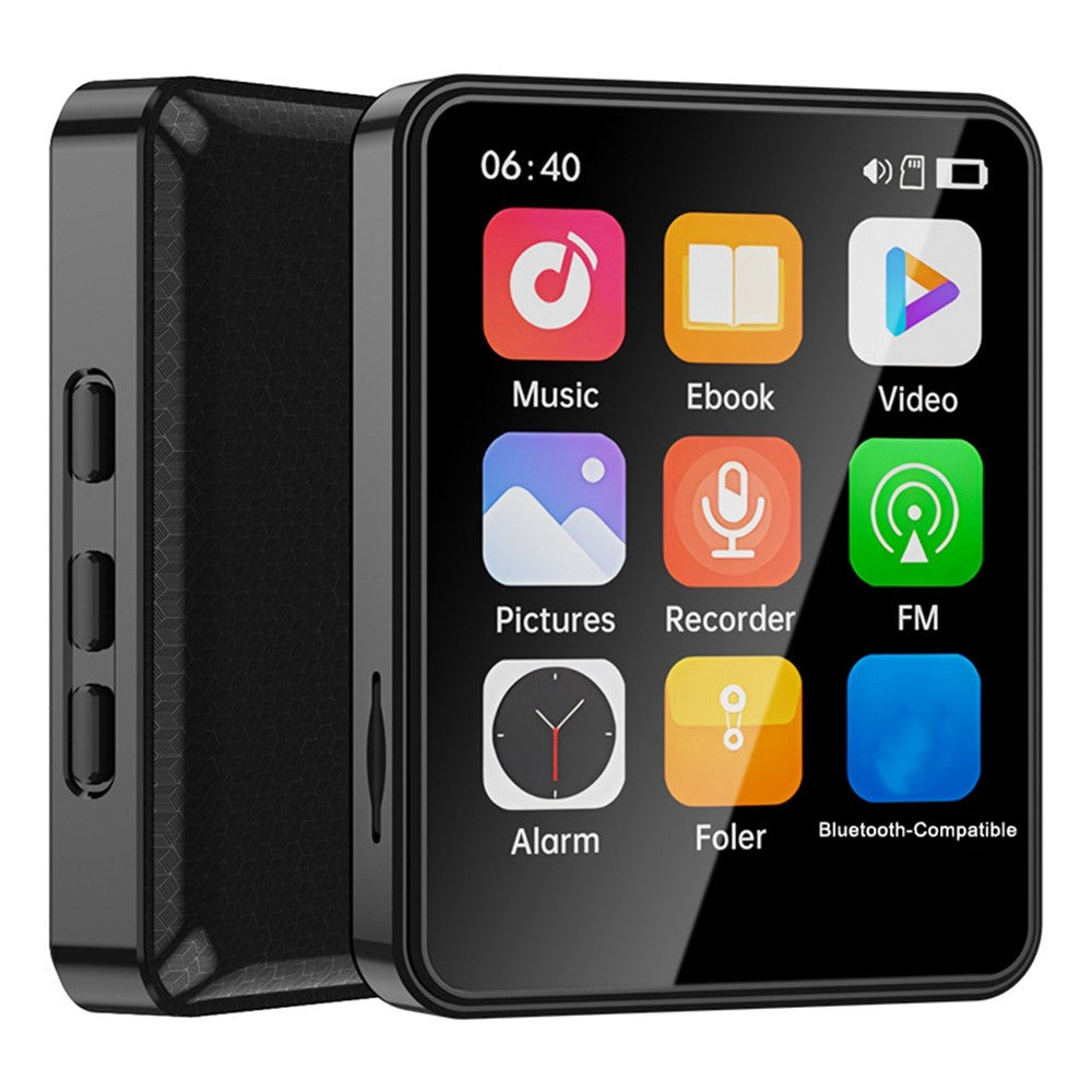 MP3-05B 2,4 tommer berøringsskærm MP4-afspiller Bluetooth-kompatibel FM-radio videoafspiller, metalversion (uden TF-kort)