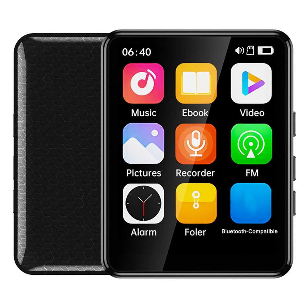 MP3-05B 2,4 tommer berøringsskærm MP4-afspiller Bluetooth-kompatibel FM-radio videoafspiller, metalversion (uden TF-kort)