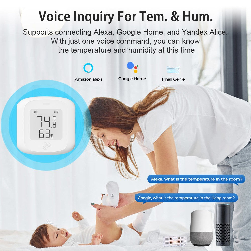 Tuya WiFi  /  Zigbee Smart Temperature Humidity Sensor Real Time Monitoring High Precision Digital Detector