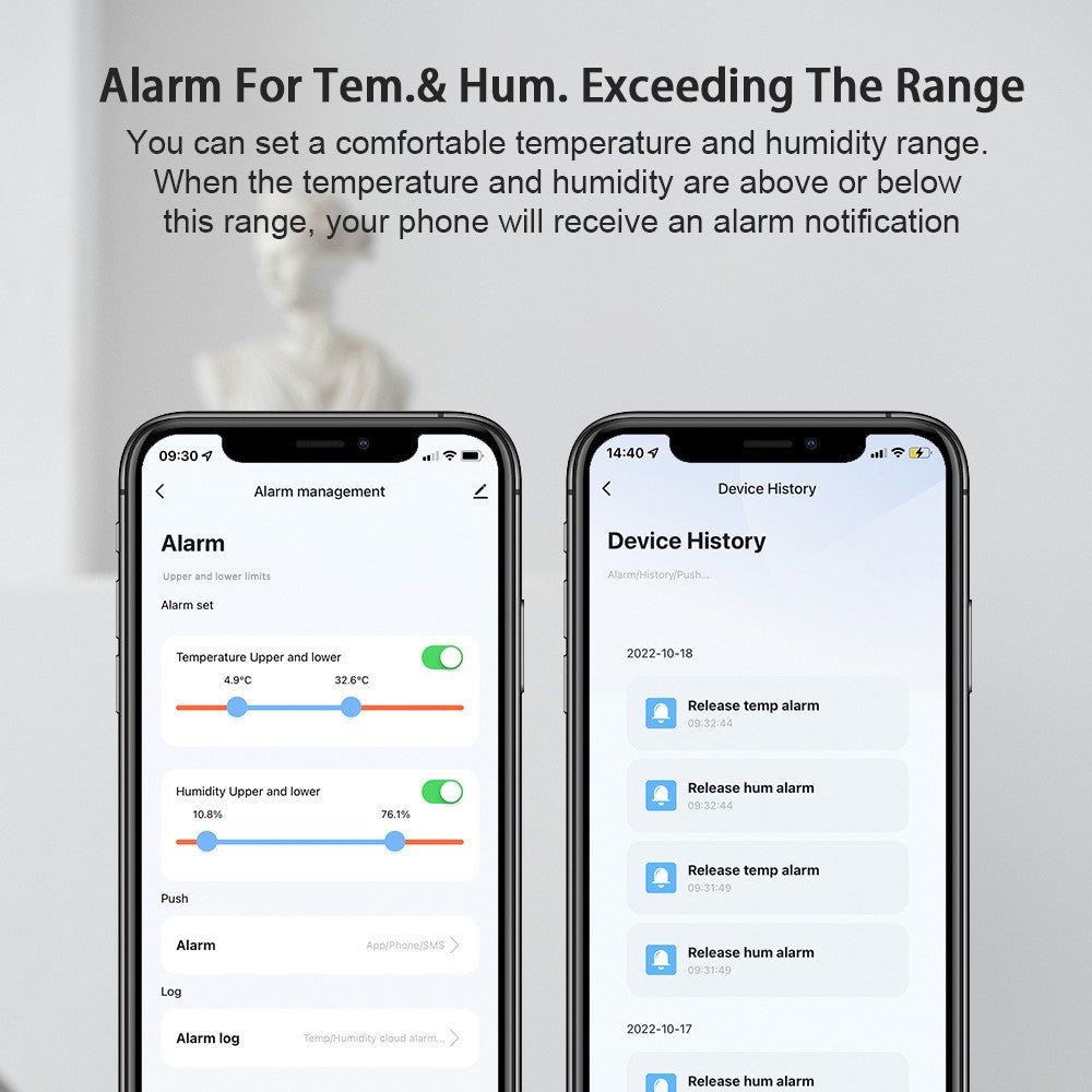 Tuya WiFi  /  Zigbee Smart Temperature Humidity Sensor Real Time Monitoring High Precision Digital Detector