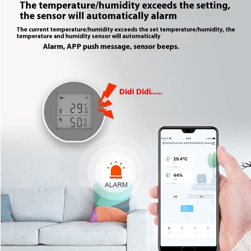 WSD500C Tuya Zigbee Temperature Humidity Sensor Abnormal Alarm for Home Office