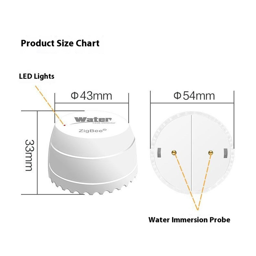 SQ500B Tuya Smart Zigbee 3.0 Water Leak Detector Smart Sensor for Alexa Google Assistant Real Time Monitor