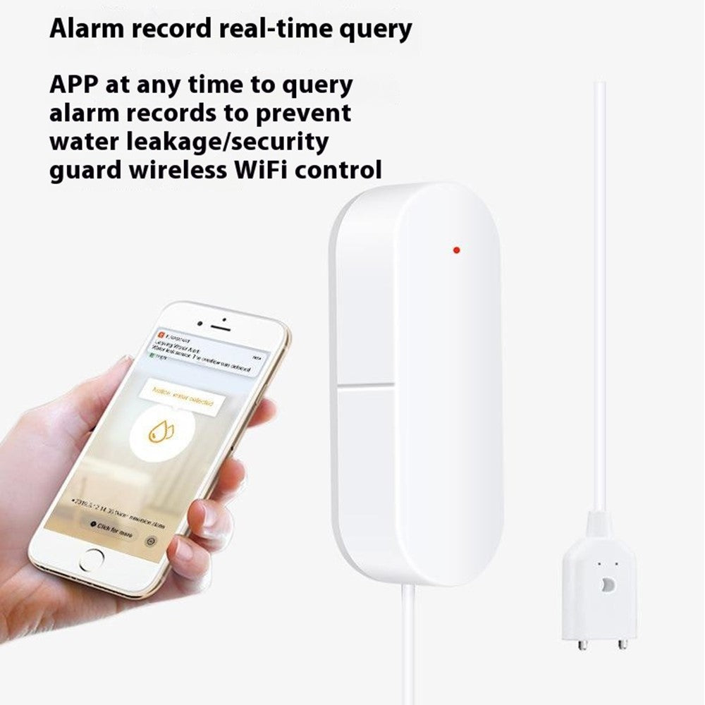 SQ400A WiFi Smart Water Leak Detector Wall Mounted Flood Sensor Overflow Alarm Real Time Monitor
