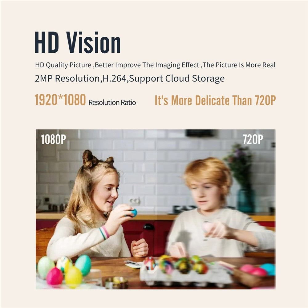 T200 1080P Smart WiFi Security Camera 360 Degree Pan Tilt Motion Tracking Night Vision Cam