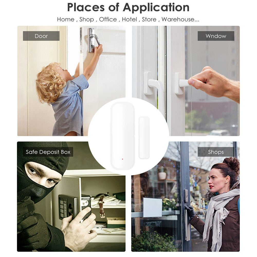 DW10 Tuya WiFi Door Window Sensor Smart Alarm Security System Intrusion Detector Scene Linkage Trigger