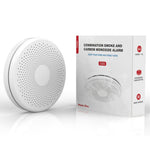 SMCO01 Smart Home Tuya WiFi Smoke Detector Carbon Monoxide Alarm Wireless Sensor with Flash Light