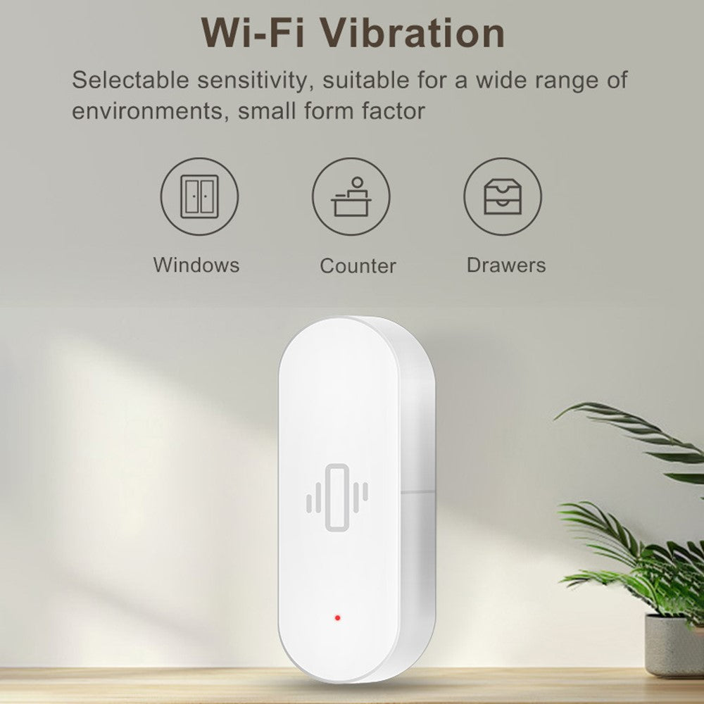 VB02 Tuya WiFi Door Vibration Sensor Smart Real-Time Detection APP Remote Motion Shock Alarm Device